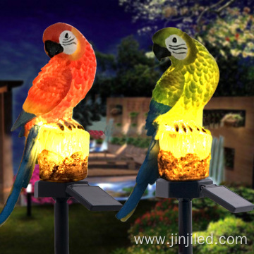 Solar Resin Parrot Ground Lamp